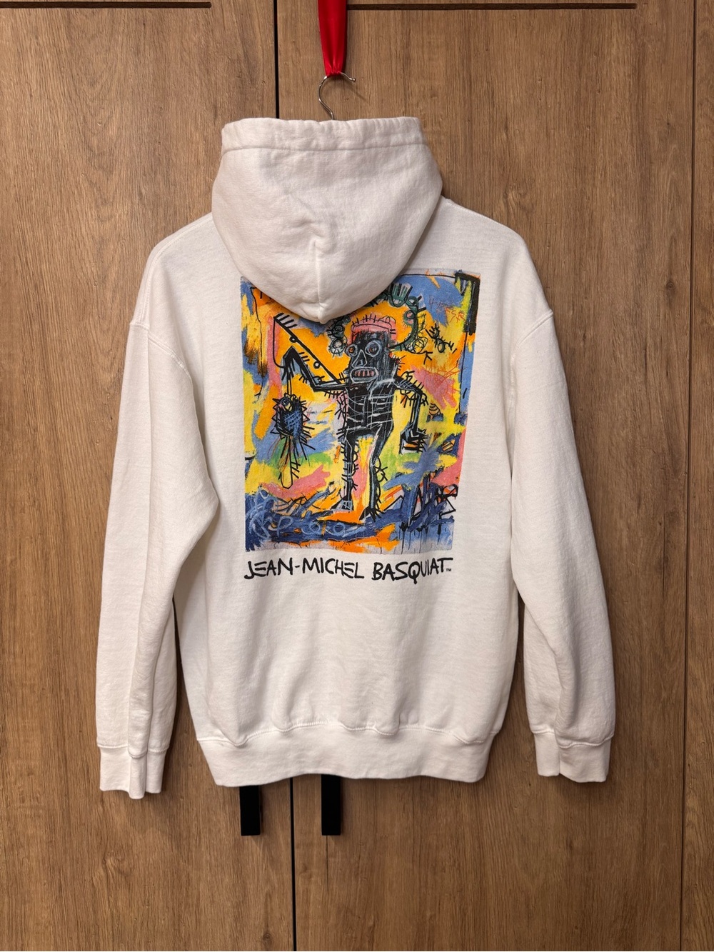 Jean-Michel Basquiat Men's Long Sleeve Graphic White Pullover Hoodie M